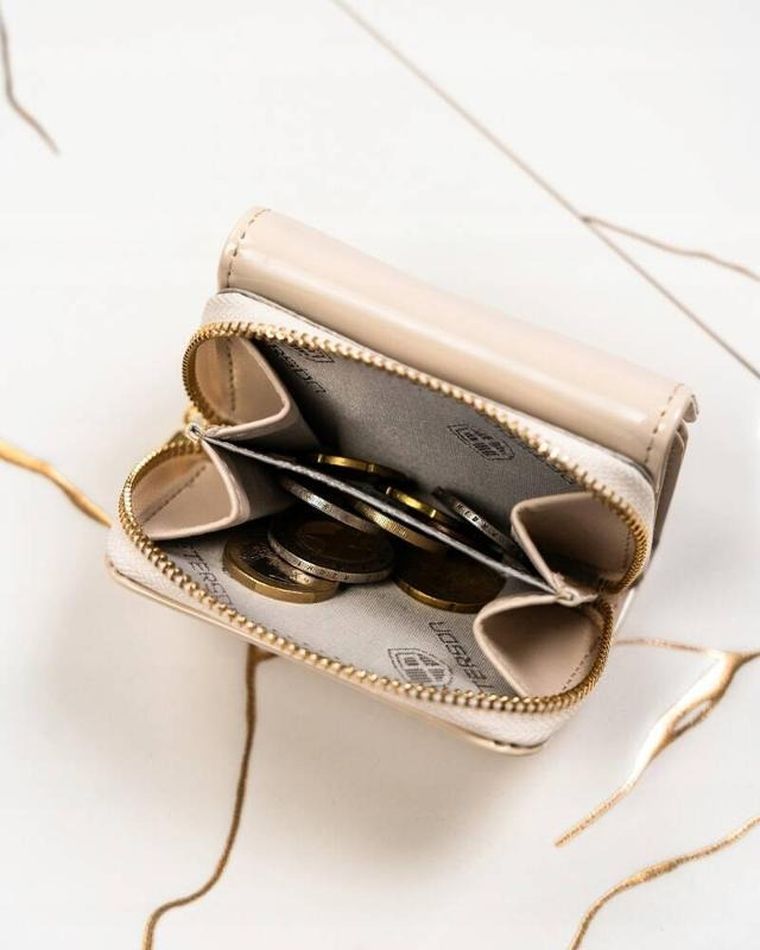 Portfel, beżowy, skóra ekologiczna, Peterson