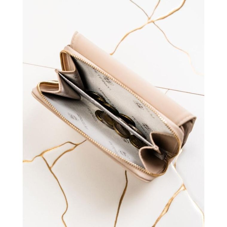 Portfel, beżowy, skóra ekologiczna, Peterson