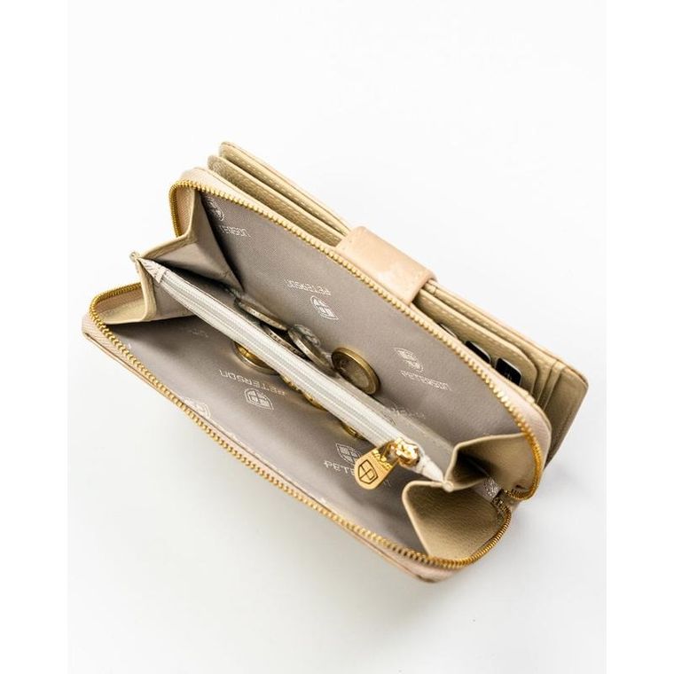 Portfel, beżowy, skóra ekologiczna, Peterson