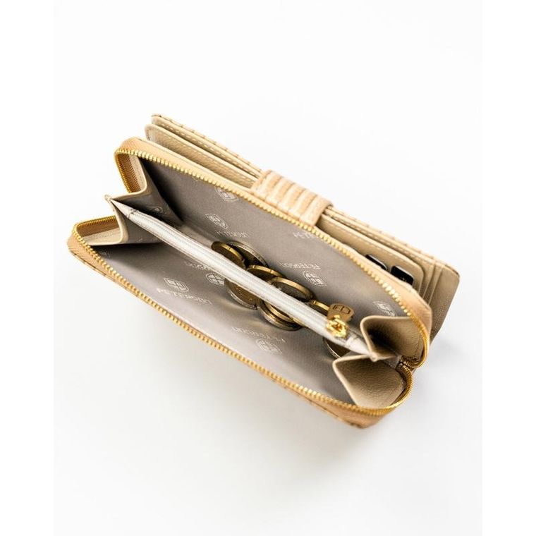 Portfel, beżowy, skóra ekologiczna, Peterson