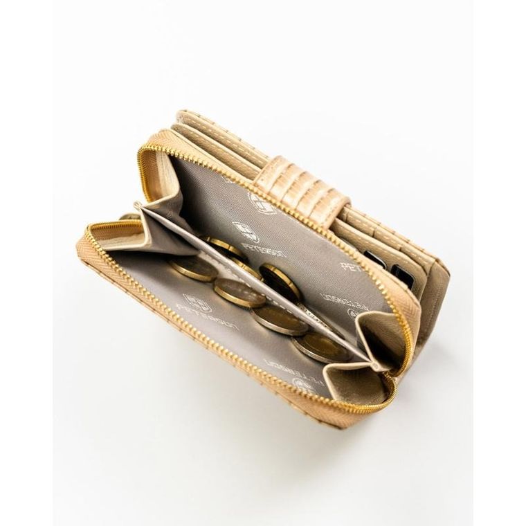 Portfel, beżowy, skóra ekologiczna, Peterson