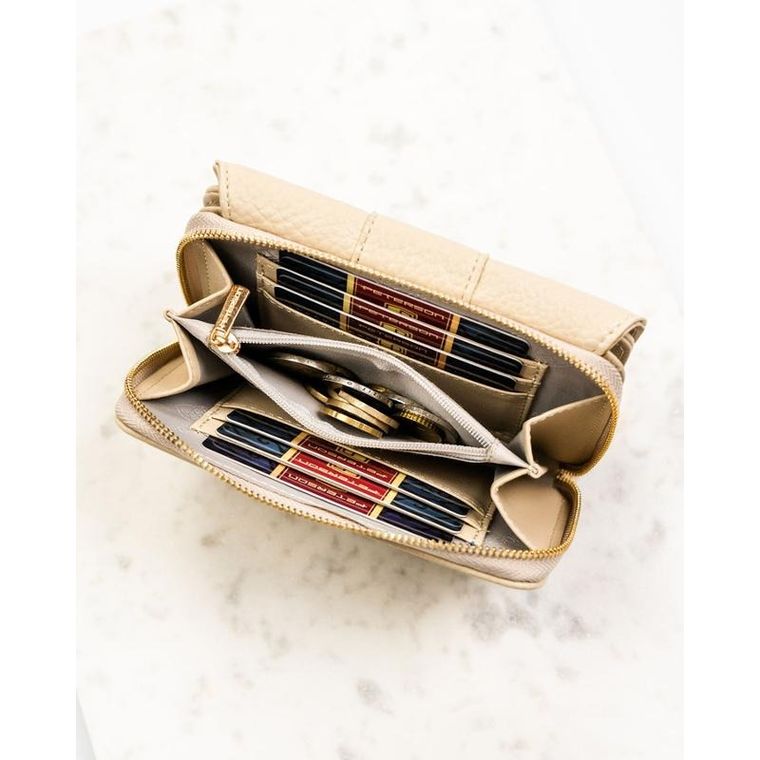 Portfel, beżowy, skóra ekologiczna, Peterson