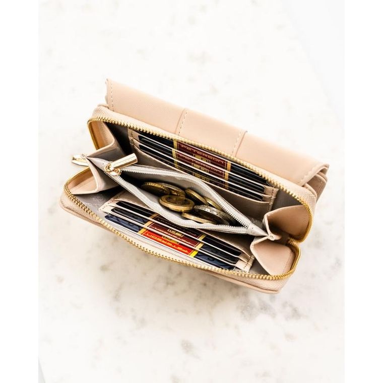 Portfel, beżowy, skóra ekologiczna, Peterson