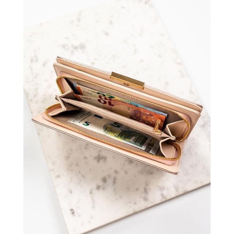 Portfel, beżowy, skóra ekologiczna, RFID, Rovicky