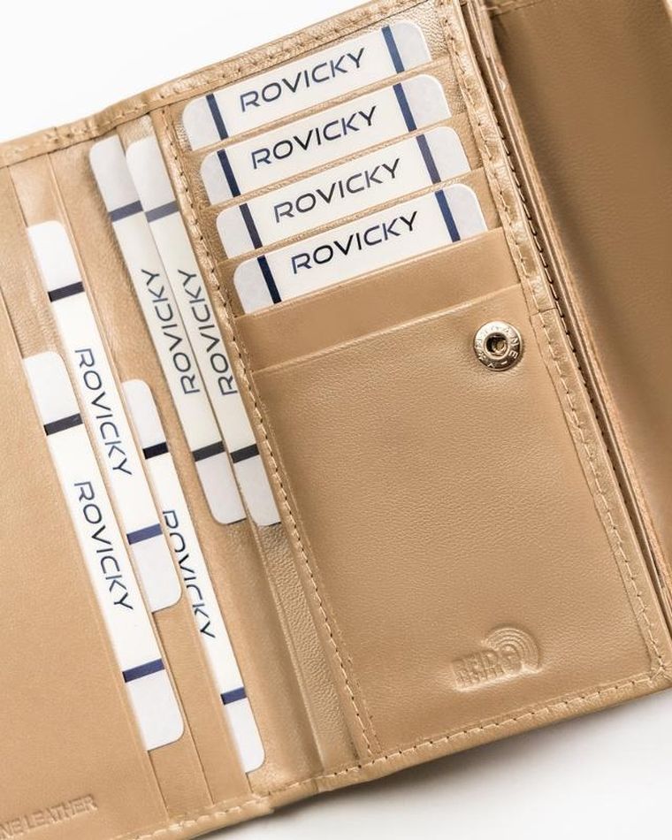 Portfel, beżowy, skórzany, Cavaldi