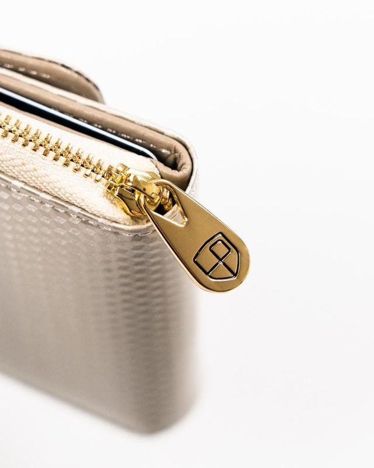 Portfel, beżowy, skórzany, Peterson