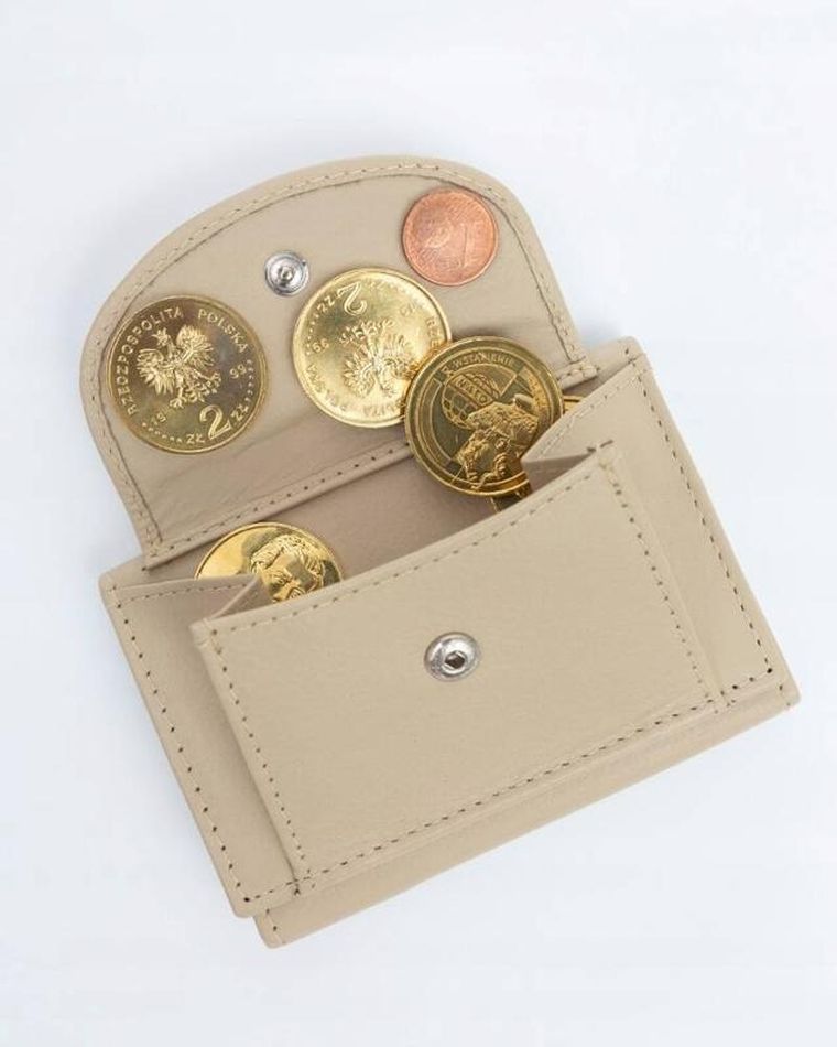 Portfel, beżowy, skórzany, Rovicky
