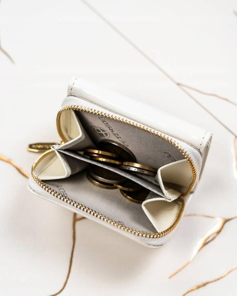 Portfel, biały, skóra ekologiczna, Peterson