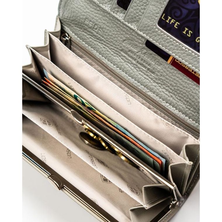 Portfel, biały, skóra ekologiczna, Peterson