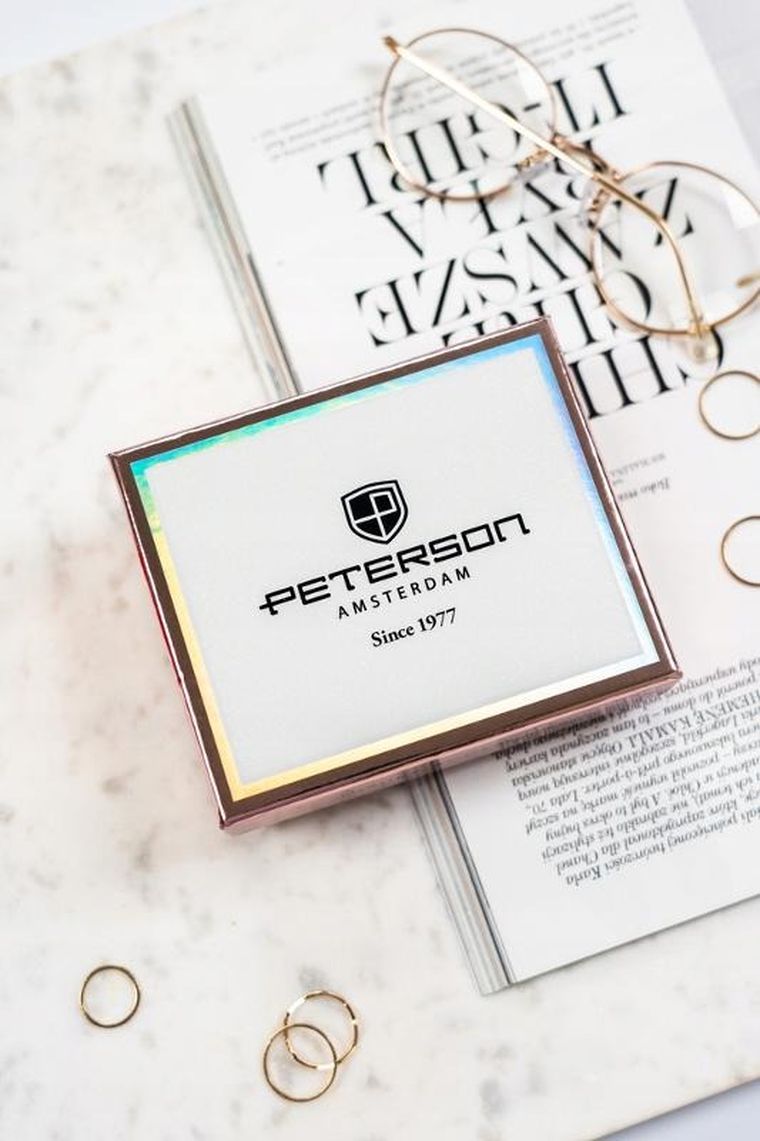 Portfel, biały, skóra ekologiczna, RFID, Peterson