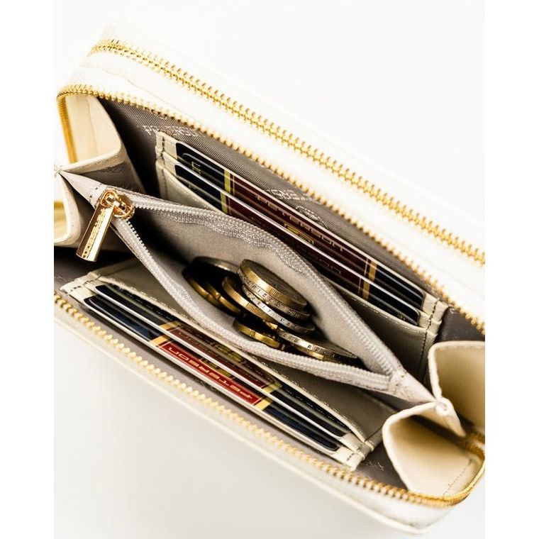 Portfel, biały, skóra ekologiczna, RFID, Peterson