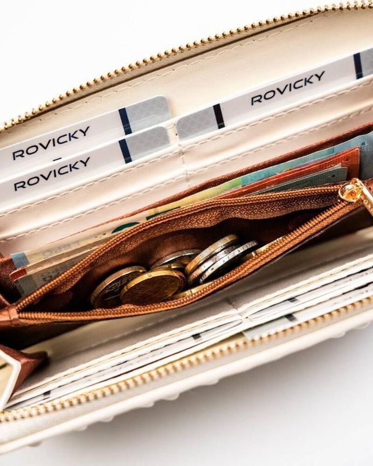 Portfel, biały, skóra ekologiczna, Rovicky