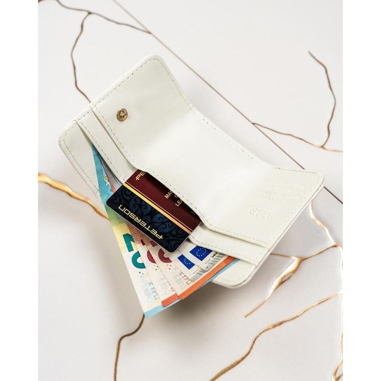 Portfel, biały, skórzany, RFID, Peterson