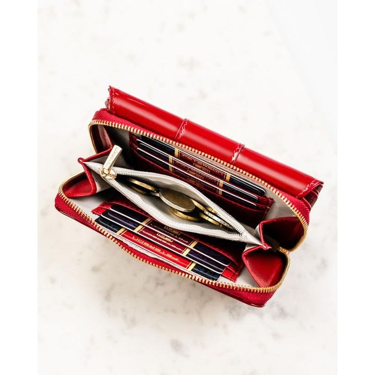 Portfel, bordowy, skóra ekologiczna, Peterson