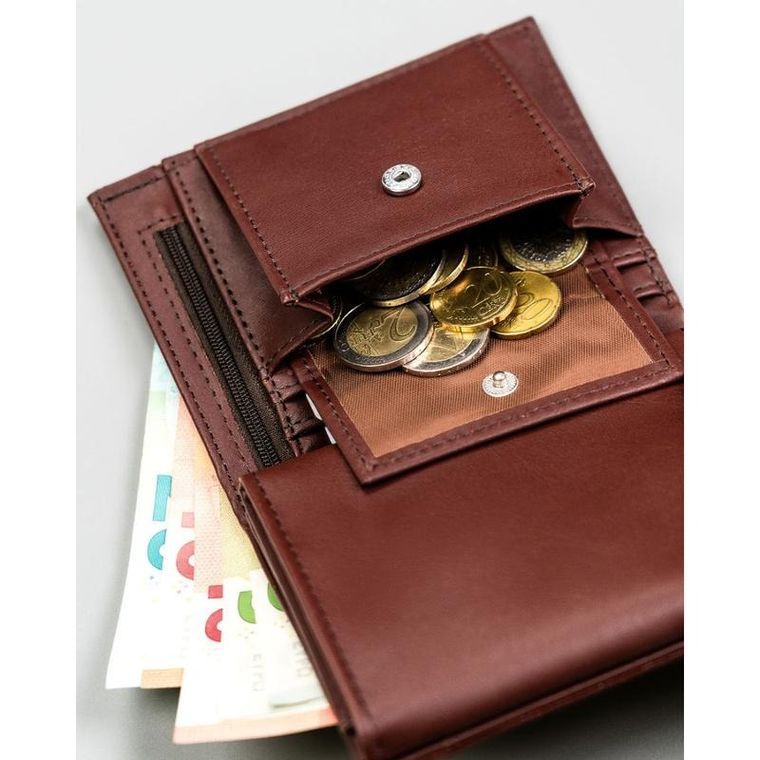 Portfel, brązowy, skóra ekologiczna, 4U Cavaldi