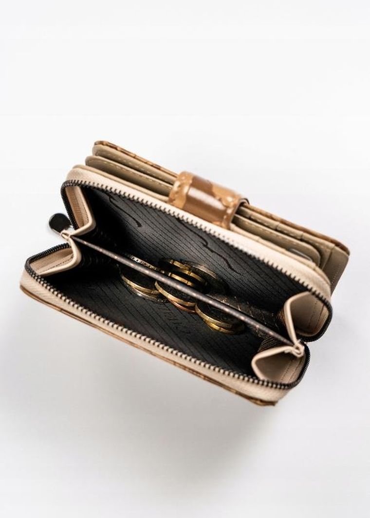 Portfel, brązowy, skóra ekologiczna, Cavaldi