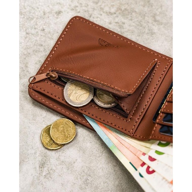 Portfel, brązowy, skóra ekologiczna, Peterson