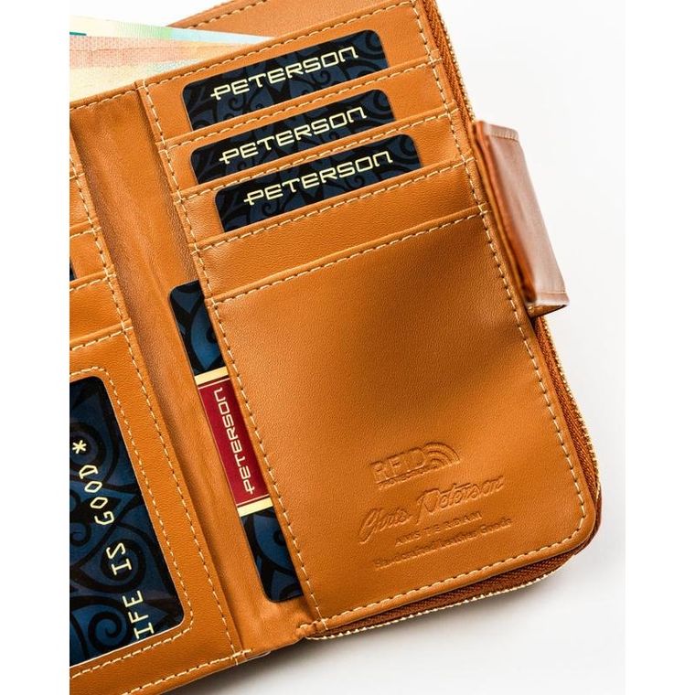 Portfel, brązowy, skóra ekologiczna, Peterson
