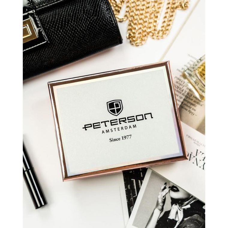 Portfel, brązowy, skóra ekologiczna, Peterson