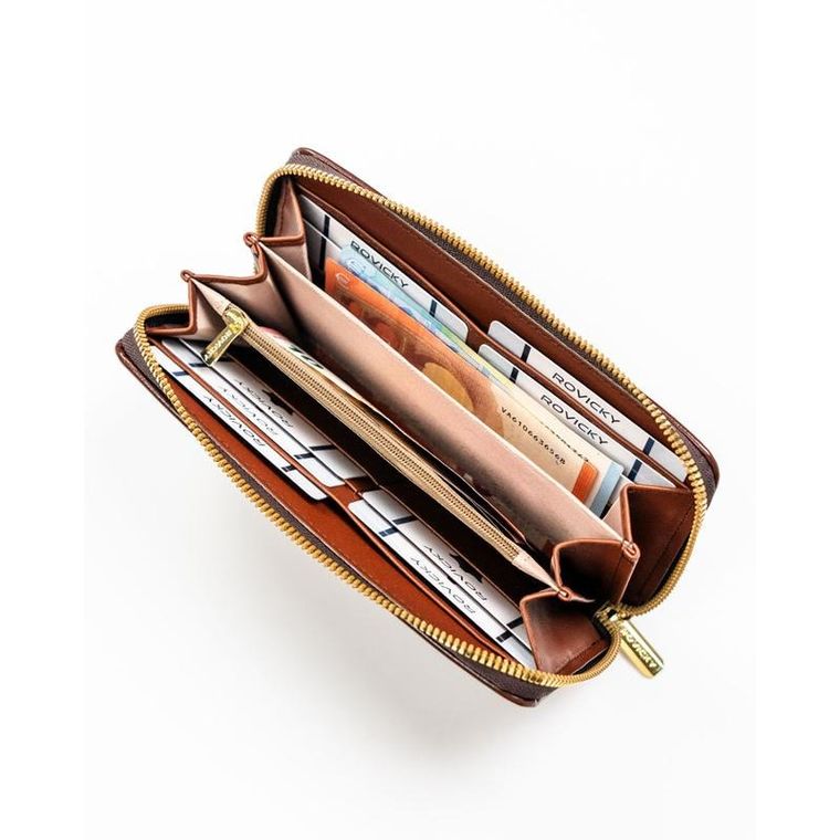 Portfel, brązowy, skóra ekologiczna, Rovicky