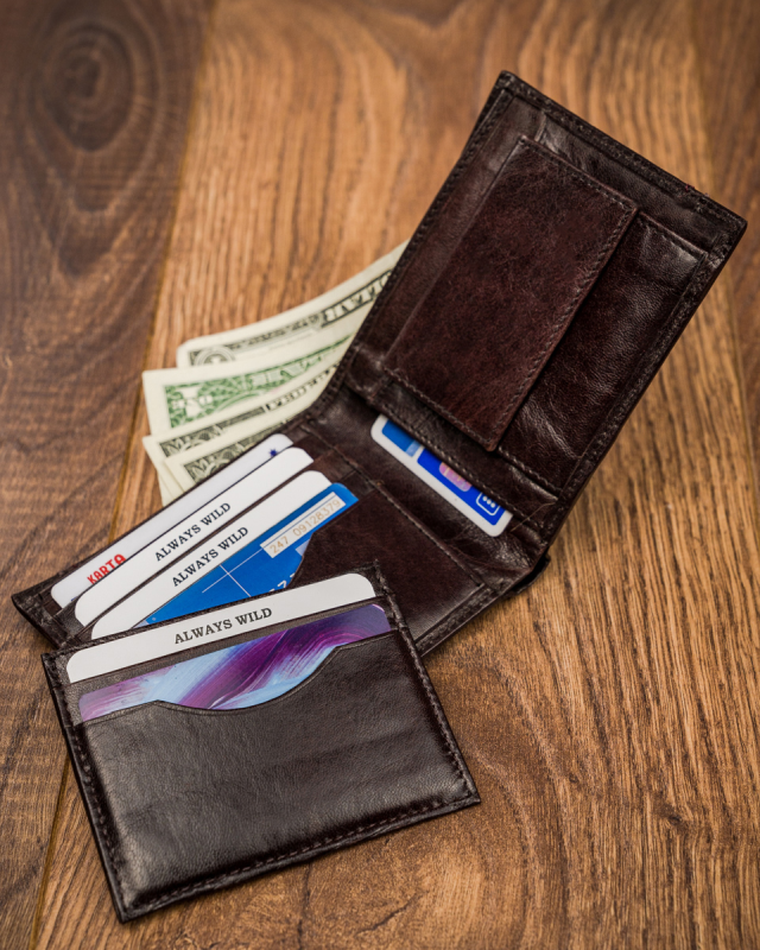 Portfel, brązowy, skórzany, Always Wild