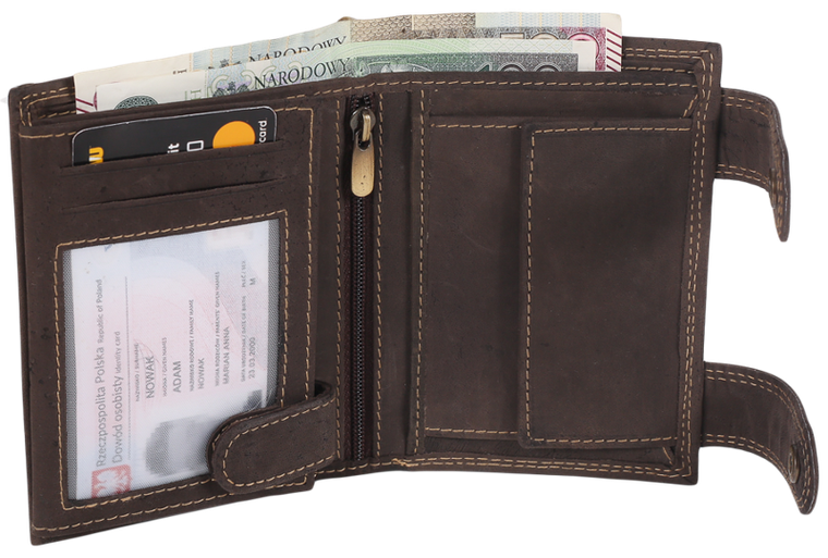 Portfel, brązowy, skórzany, Always Wild