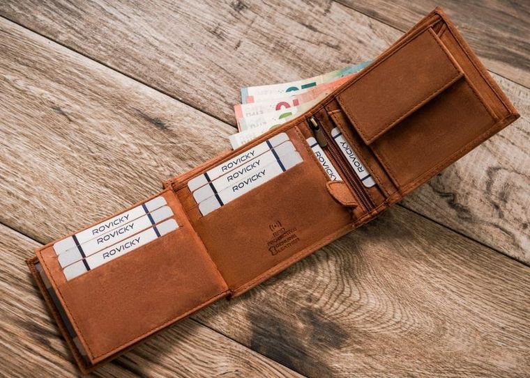 Portfel, brązowy, skórzany, Always Wild