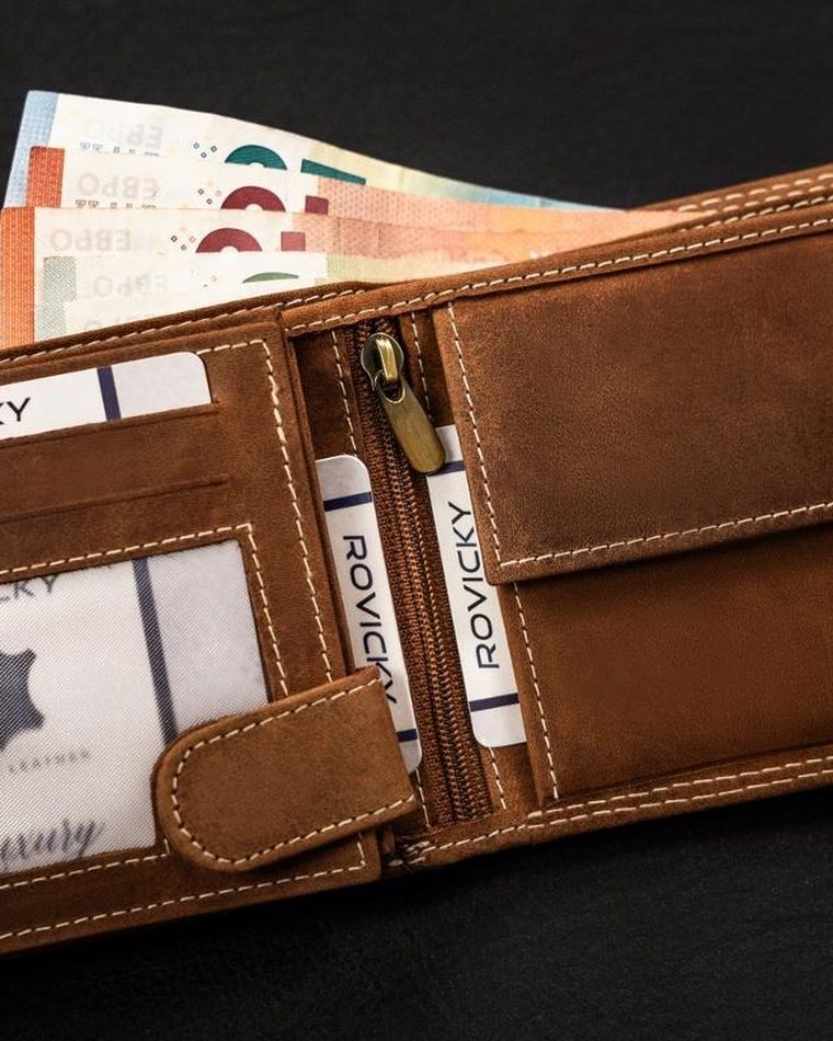 Portfel, brązowy, skórzany, Always Wild