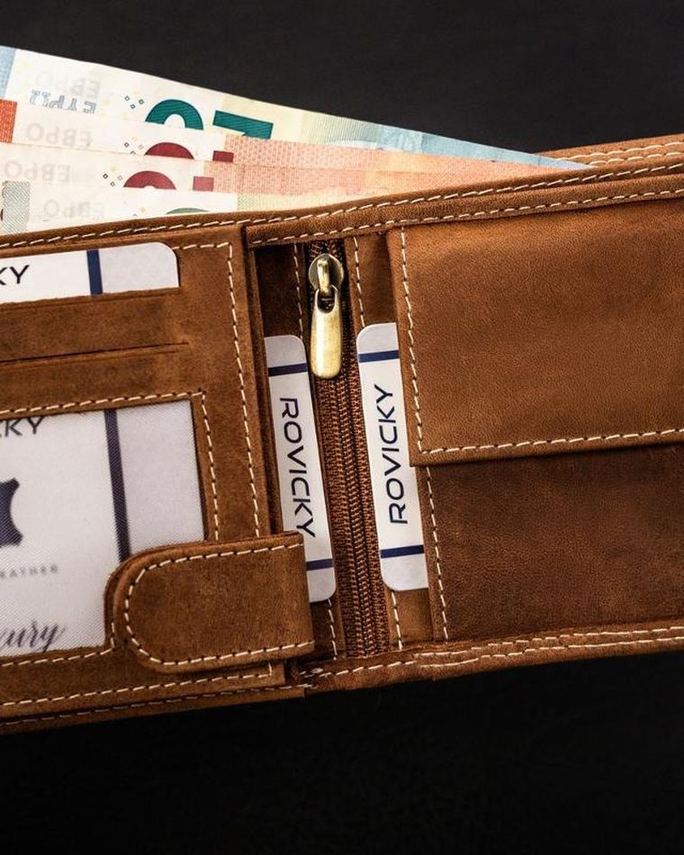 Portfel, brązowy, skórzany, Always Wild