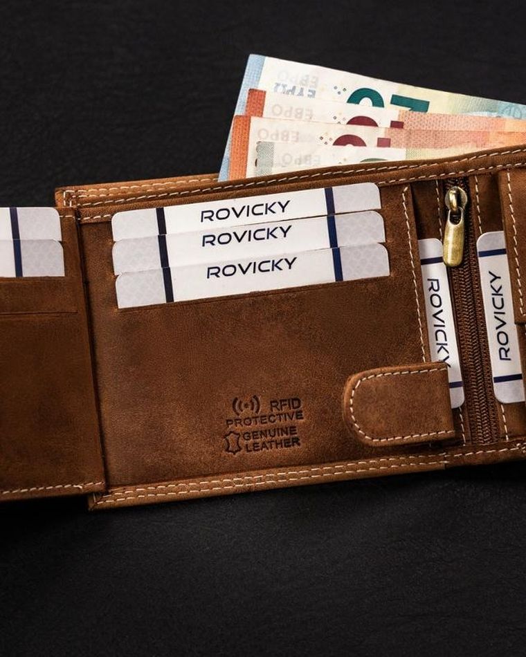 Portfel, brązowy, skórzany, Always Wild