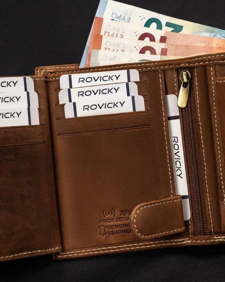 Portfel, brązowy, skórzany, Always Wild