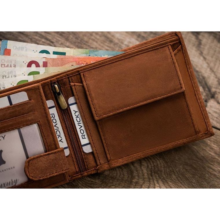 Portfel, brązowy, skórzany, Always Wild