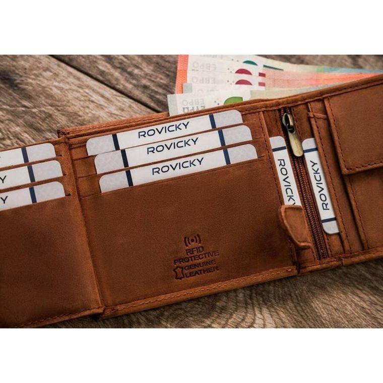 Portfel, brązowy, skórzany, Always Wild