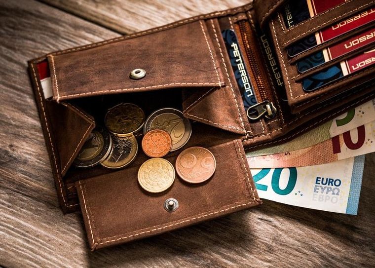 Portfel, brązowy, skórzany, Peterson