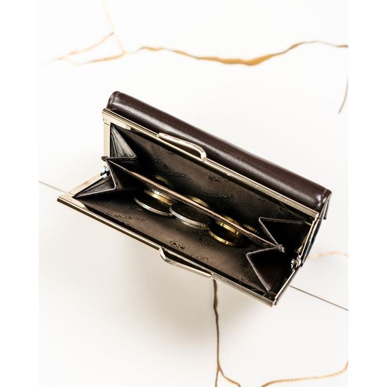 Portfel, brązowy, skórzany, Peterson