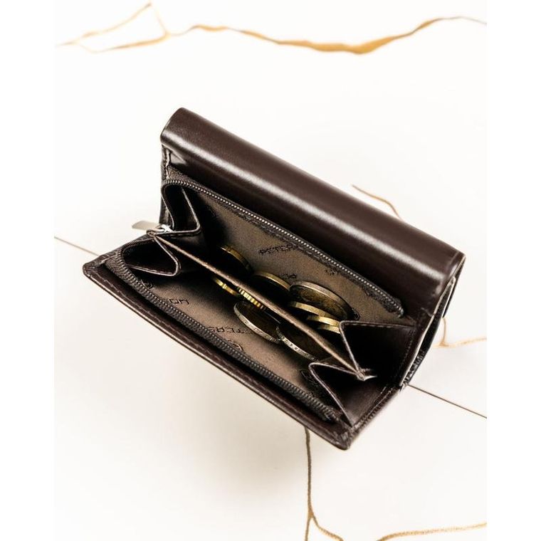 Portfel, brązowy, skórzany, RFID, Peterson