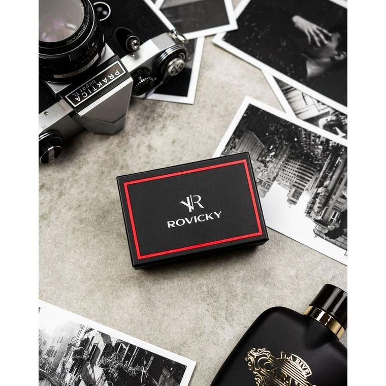 Portfel, brązowy, skórzany, Rovicky