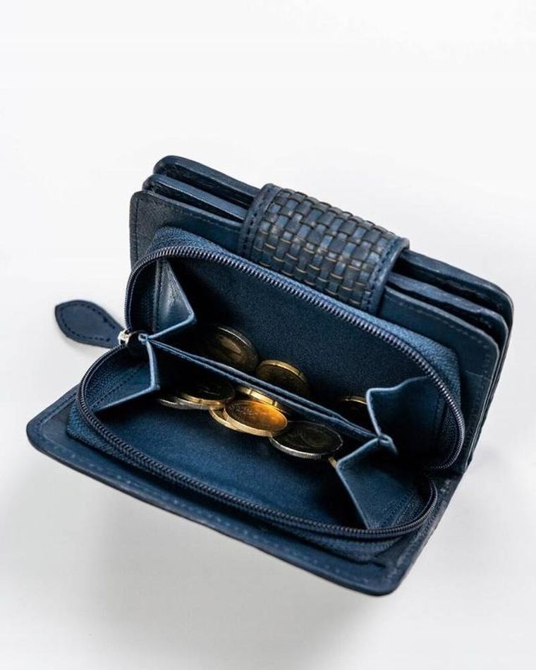 Portfel, ciemnoniebieski, skórzany, RFID, Rovicky