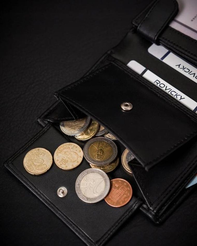 Portfel, czarny, skóra ekologiczna, 4U Cavaldi