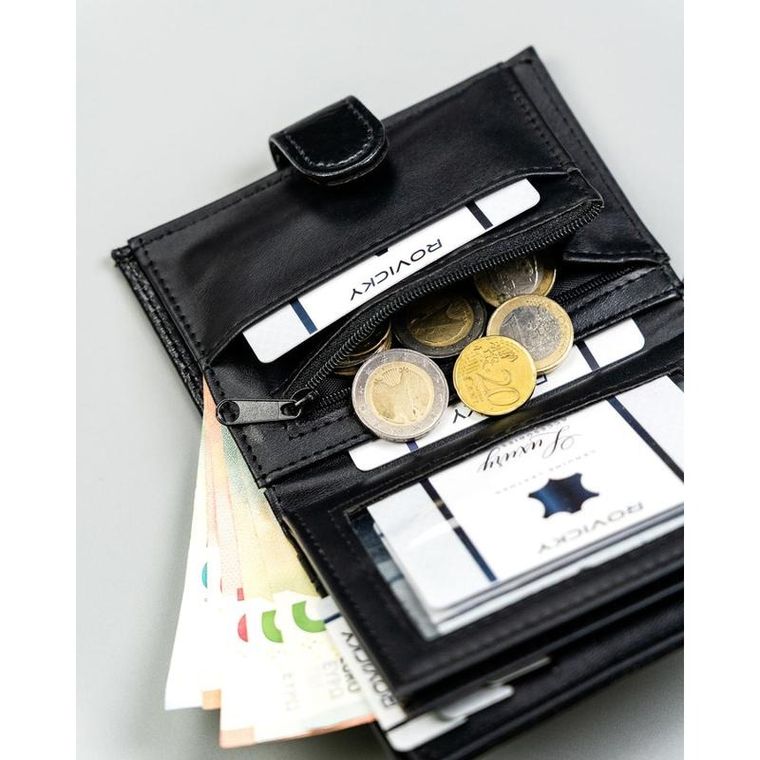 Portfel, czarny, skóra ekologiczna, 4U Cavaldi