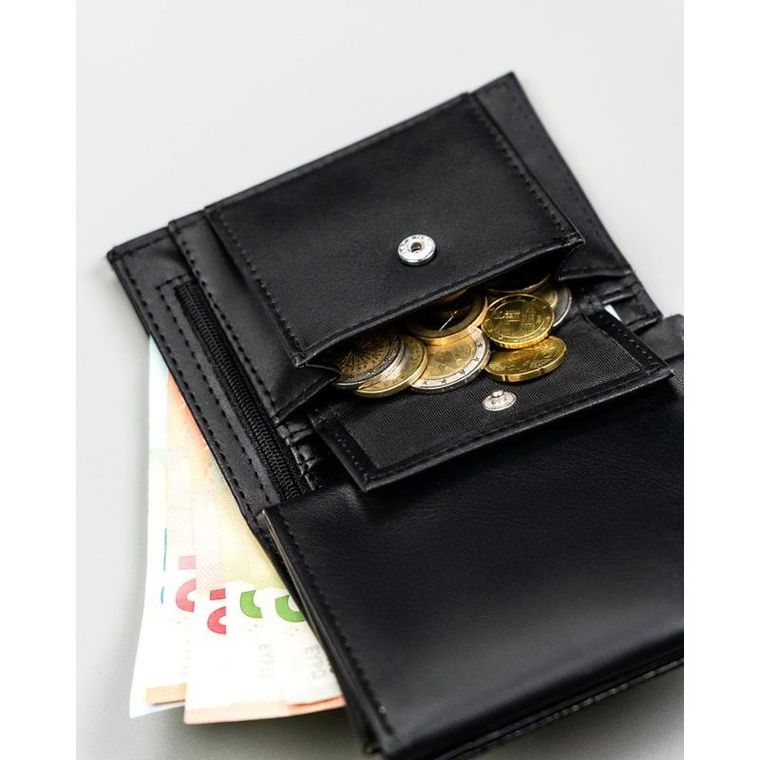 Portfel, czarny, skóra ekologiczna, 4U Cavaldi