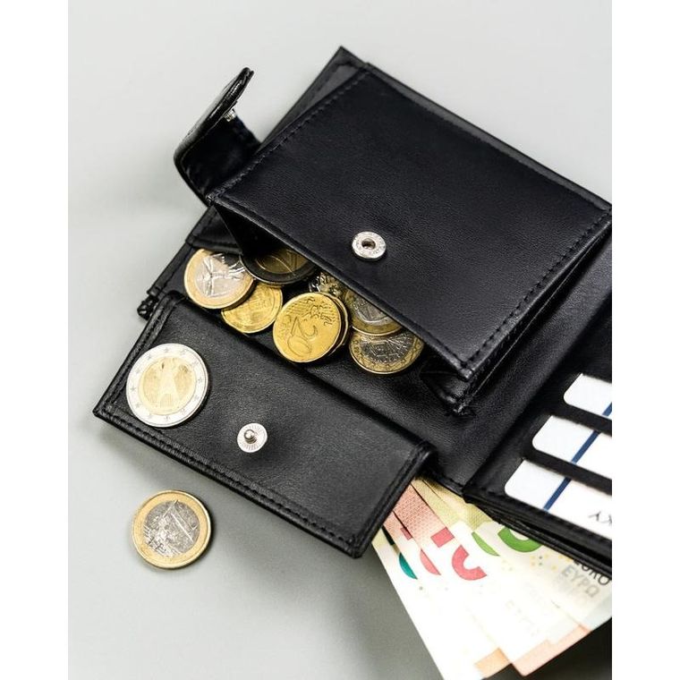 Portfel, czarny, skóra ekologiczna, 4U Cavaldi