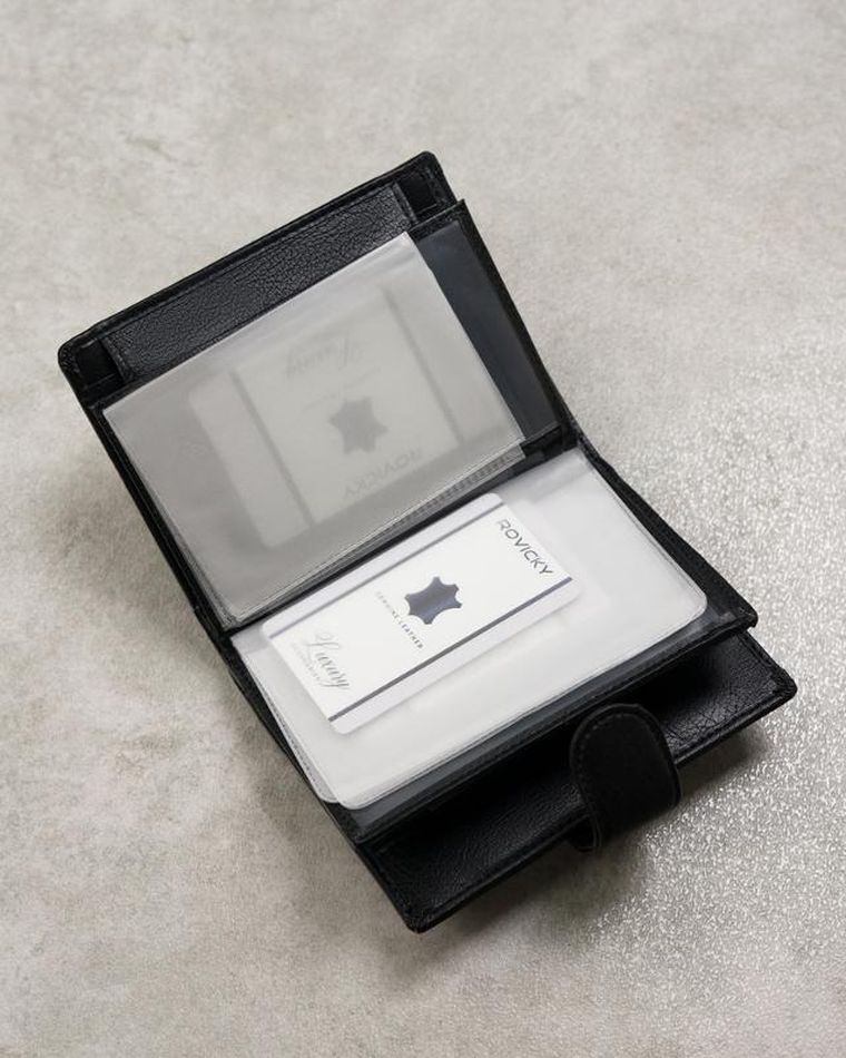 Portfel, czarny, skóra ekologiczna, Cavaldi