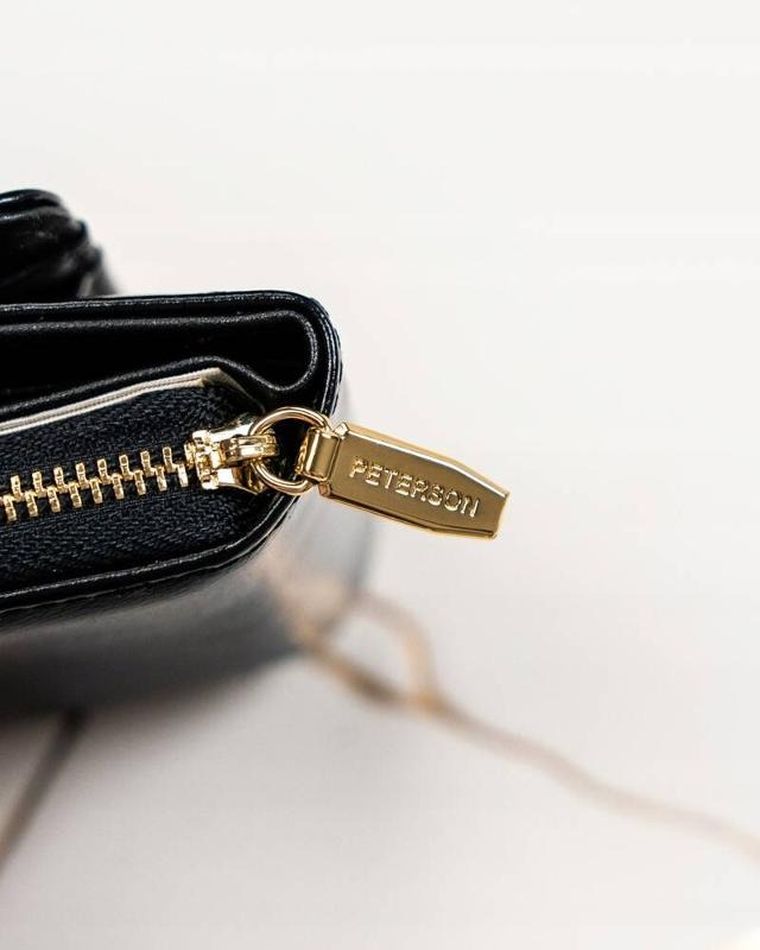 Portfel, czarny, skóra ekologiczna, Peterson