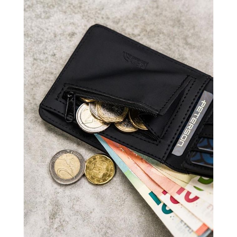 Portfel, czarny, skóra ekologiczna, Peterson