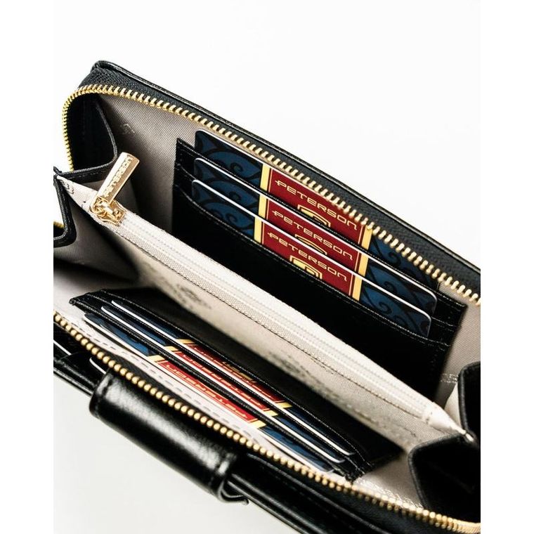 Portfel, czarny, skóra ekologiczna, Peterson