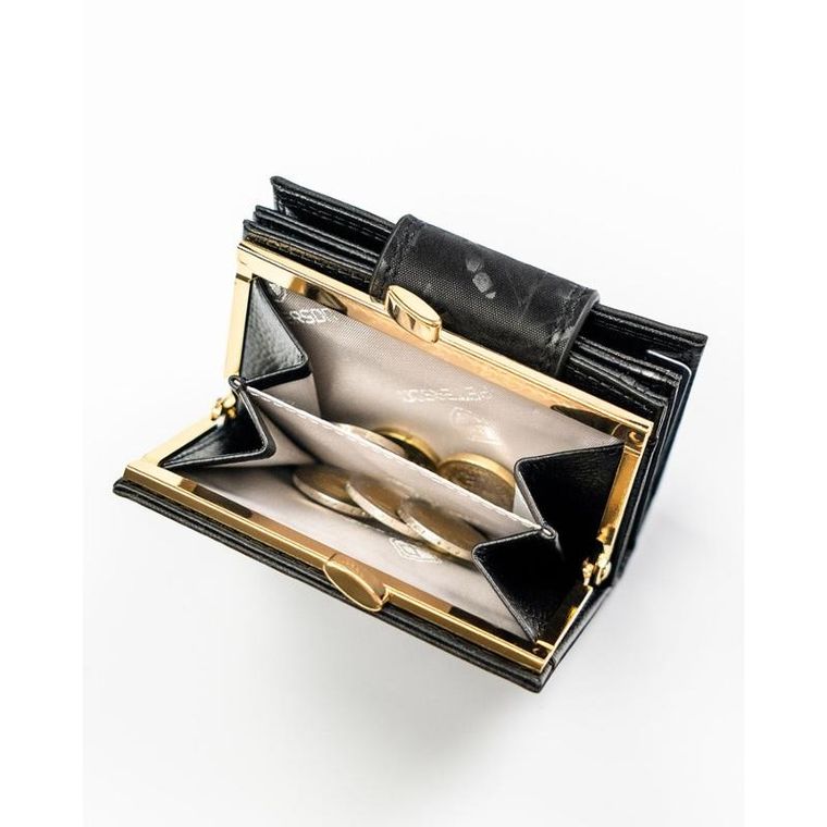 Portfel, czarny, skóra ekologiczna, Peterson