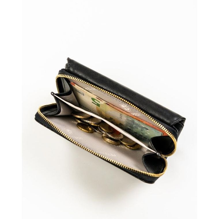 Portfel, czarny, skóra ekologiczna, Peterson