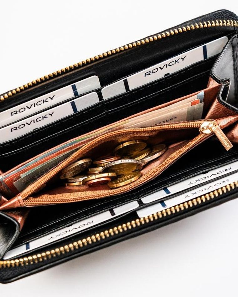 Portfel, czarny, skóra ekologiczna, Rovicky