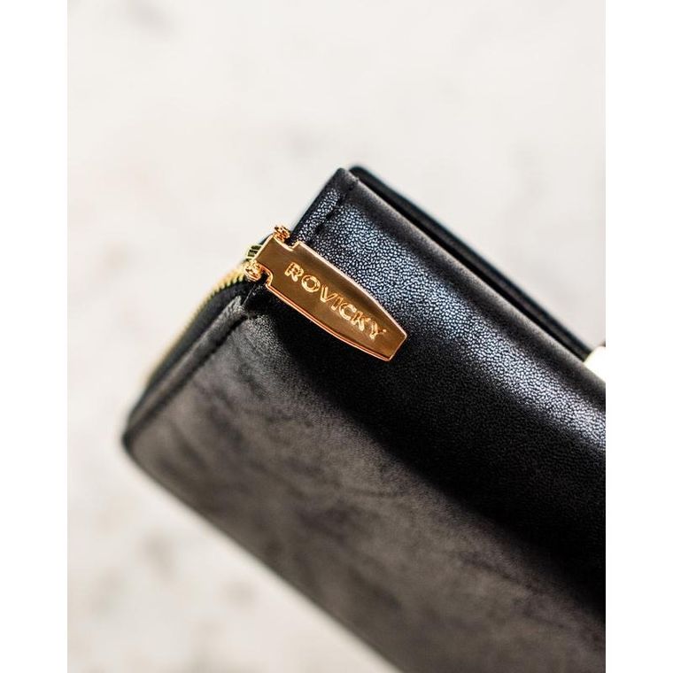 Portfel, czarny, skóra ekologiczna, Rovicky